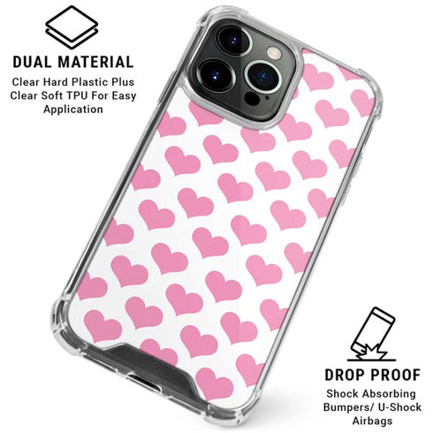 Plush Pink Hearts iPhone 16 Pro Clear Case